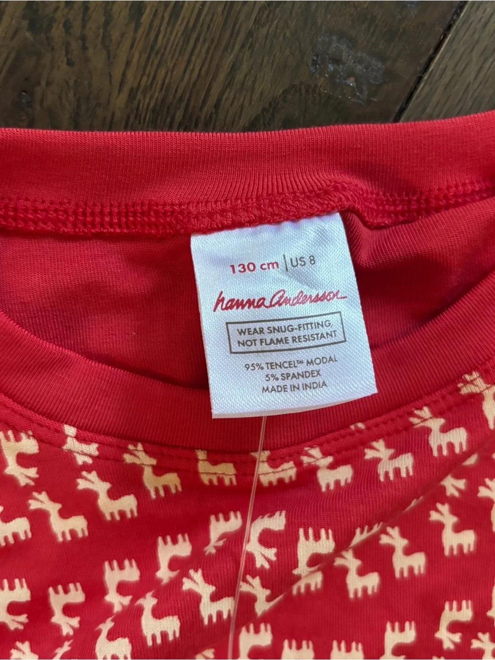 Hanna Andersson Red Reindeer Pajama Set NWT Size 8 Christmas Holiday